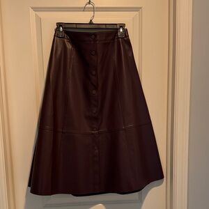 Wine Leather Skirt